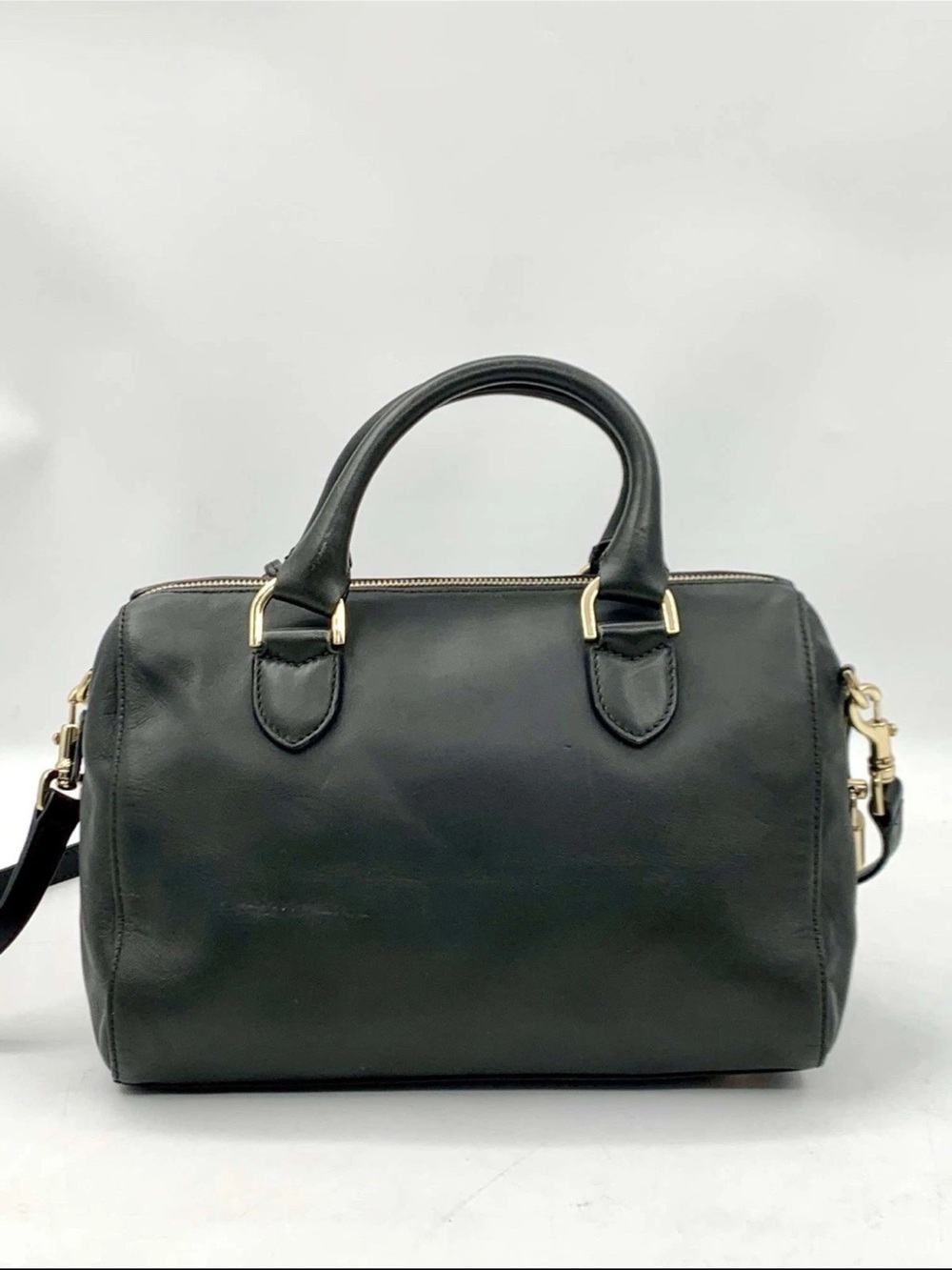 Mulberry Black Leather Satchel with Gold-Tone Plaque - Picture 11 of 14